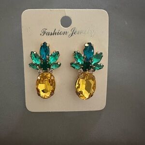 Pineapple Gem Stud Earrings